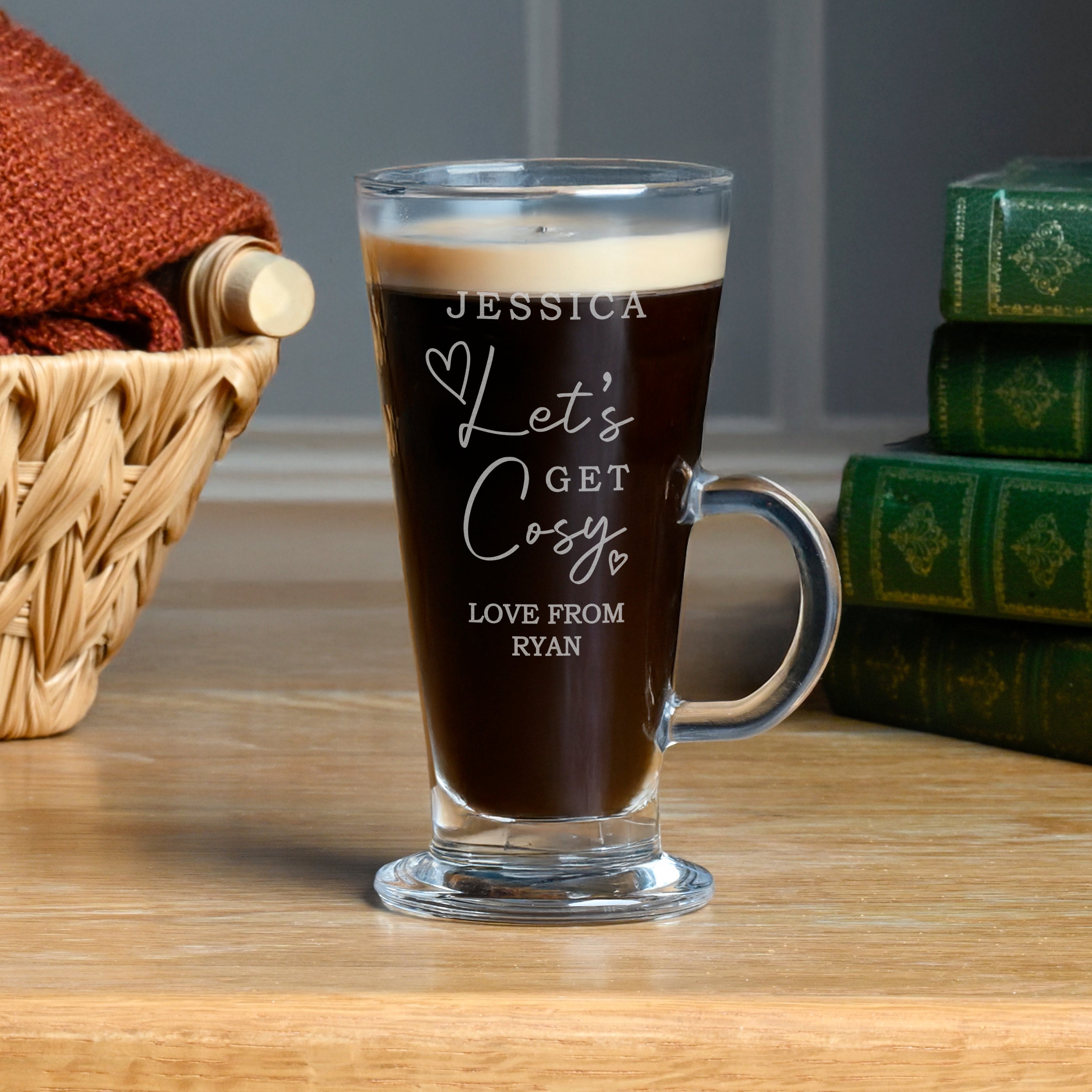 Personalised Get Cosy Latte Glass - Shop Mugs At Gift Moments - 3