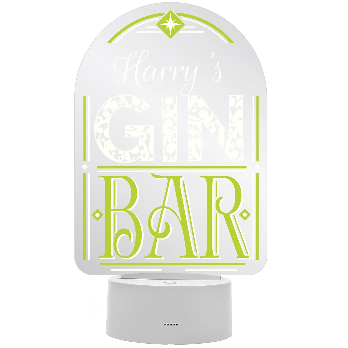 Personalised Gin Bar LED Colour Changing Night Light: 5 - LED Lighting By Gift Moments