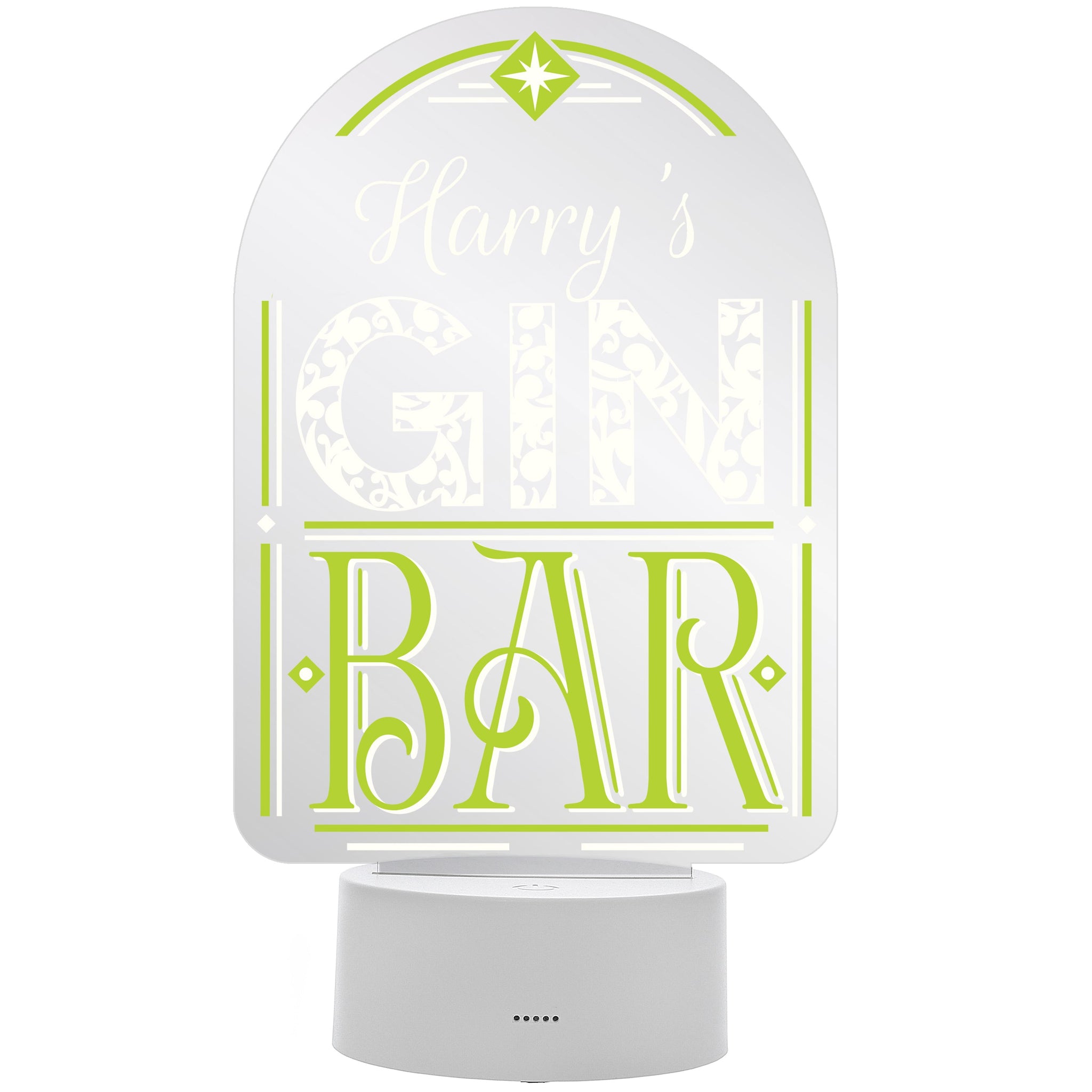 Personalised Gin Bar LED Colour Changing Night Light: 5 - LED Lighting By Gift Moments
