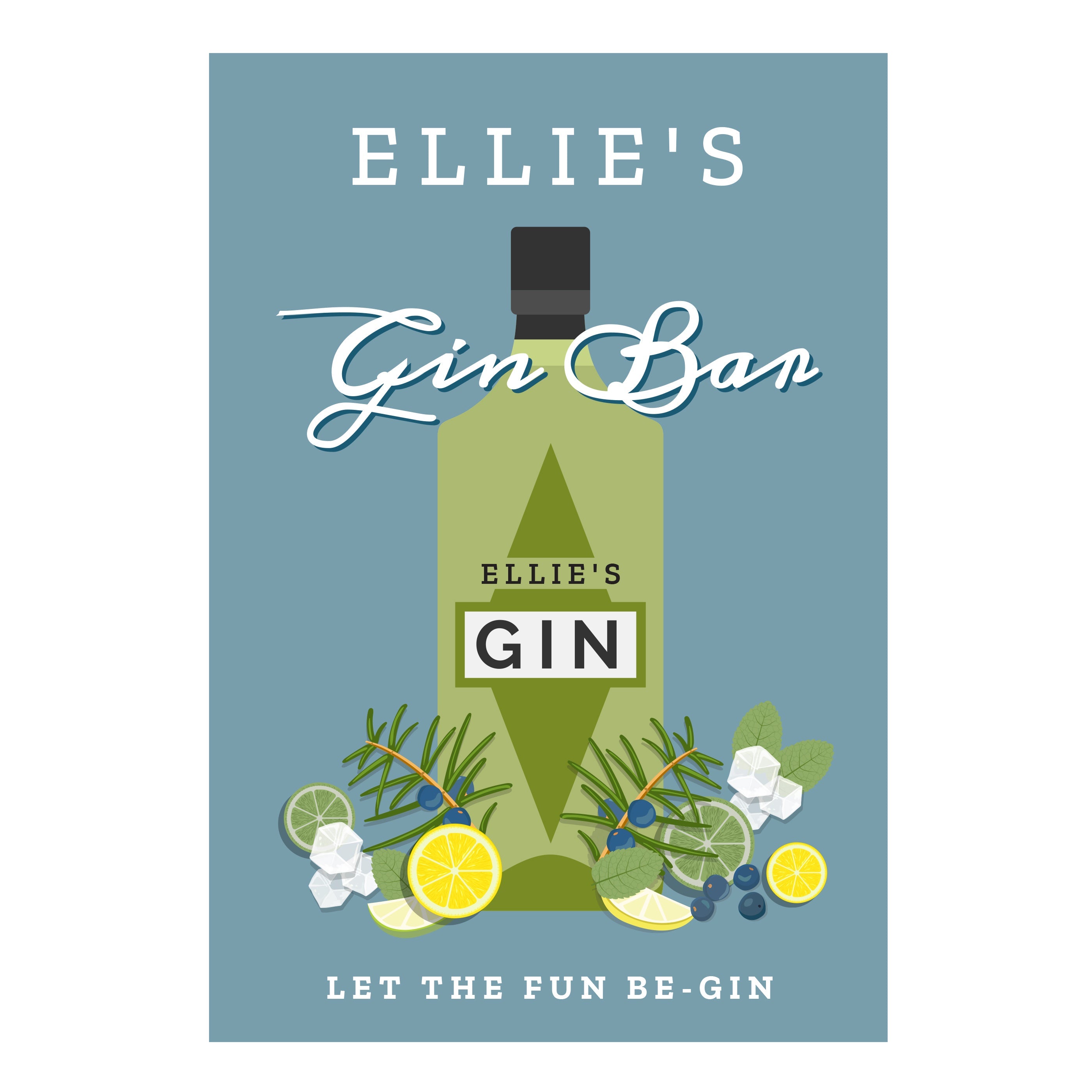 Personalised Gin Bar Metal Sign - Shop Signs & Plaques At Gift Moments - 4