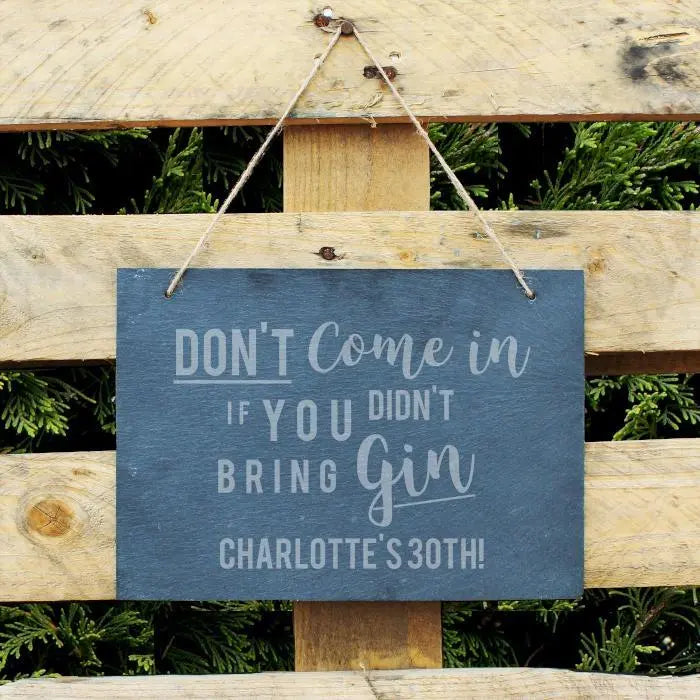 Personalised Gin Large Hanging Slate Sign: 2 - Signs & Plaques By Gift Moments