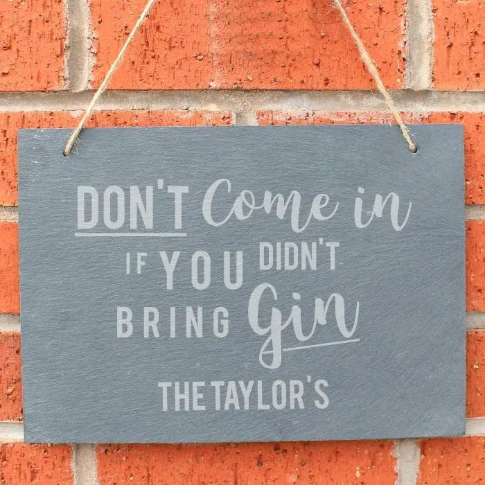Personalised Gin Large Hanging Slate Sign - Shop Signs & Plaques At Gift Moments - 1