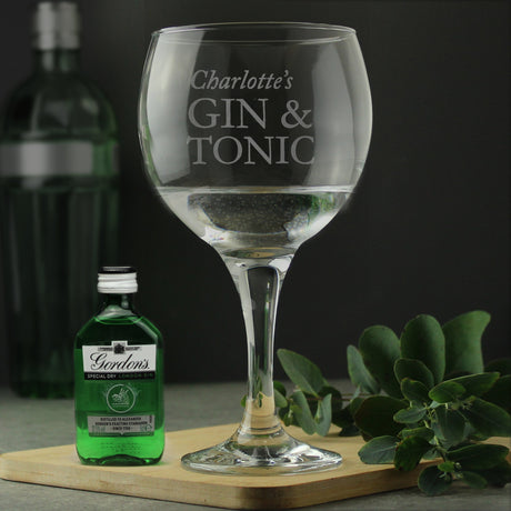 Personalised Gin & Tonic Glass Gift Set: 1 - Alcohol Sets By Gift Moments