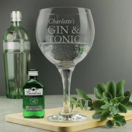 Personalised Gin & Tonic Glass Gift Set: 3 - Alcohol Sets By Gift Moments