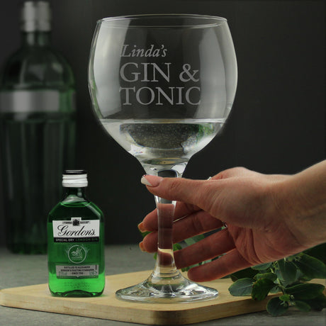Personalised Gin & Tonic Glass Gift Set: 6 - Alcohol Sets By Gift Moments