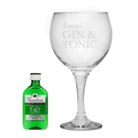 Personalised Gin & Tonic Glass Gift Set: 5 - Alcohol Sets By Gift Moments