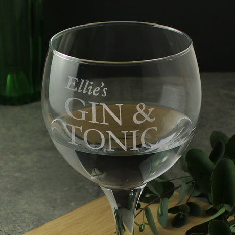 Personalised Gin & Tonic Glass Gift Set: 2 - Alcohol Sets By Gift Moments