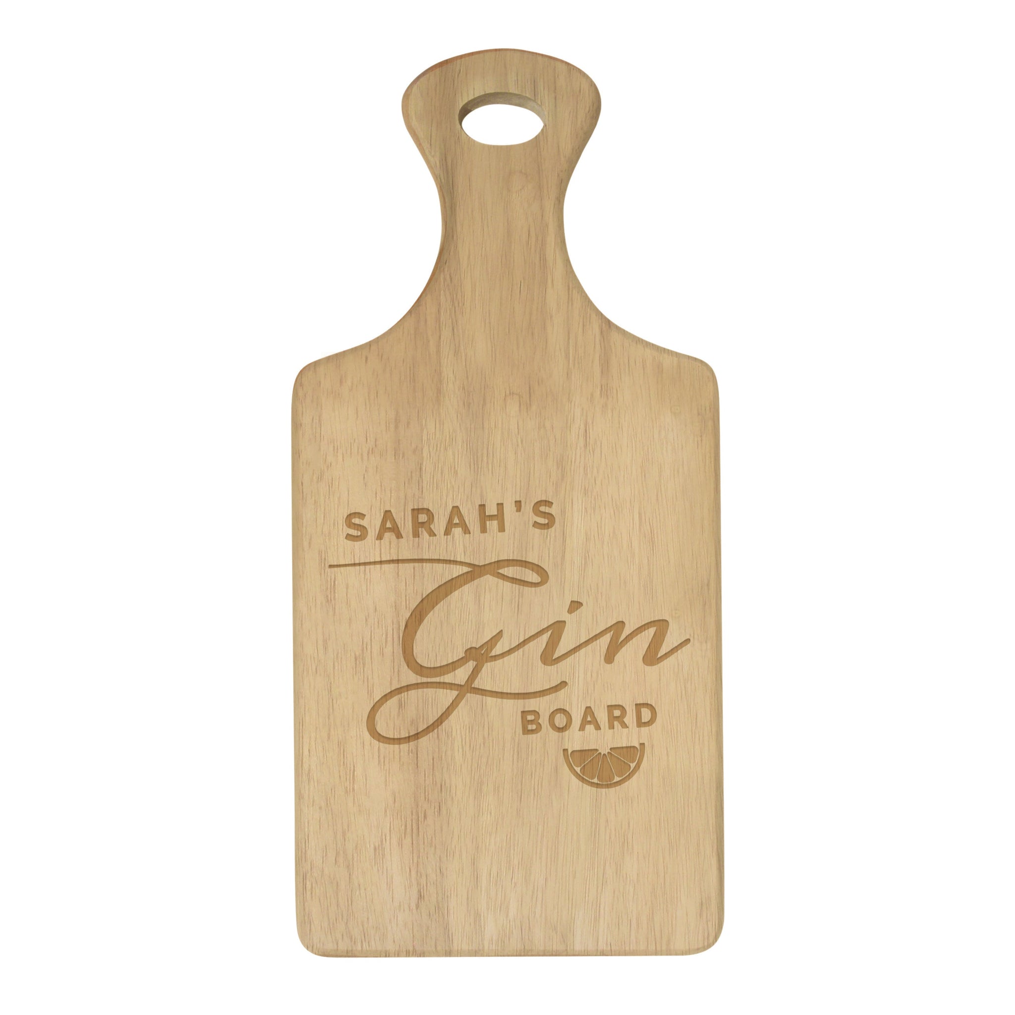 Personalised Gin Wooden Paddle Board: 5 - Chopping Boards By Gift Moments