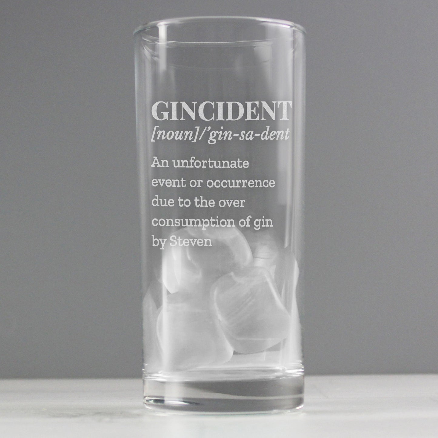Personalised Gincident Hi Ball Glass: 4 - Highball Glasses By Gift Moments