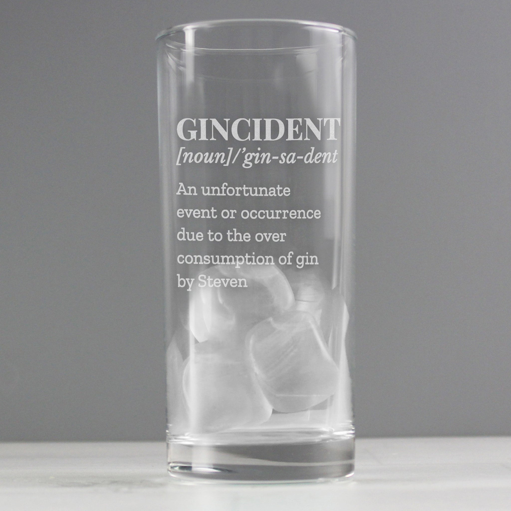 Personalised Gincident Hi Ball Glass: 4 - Highball Glasses By Gift Moments
