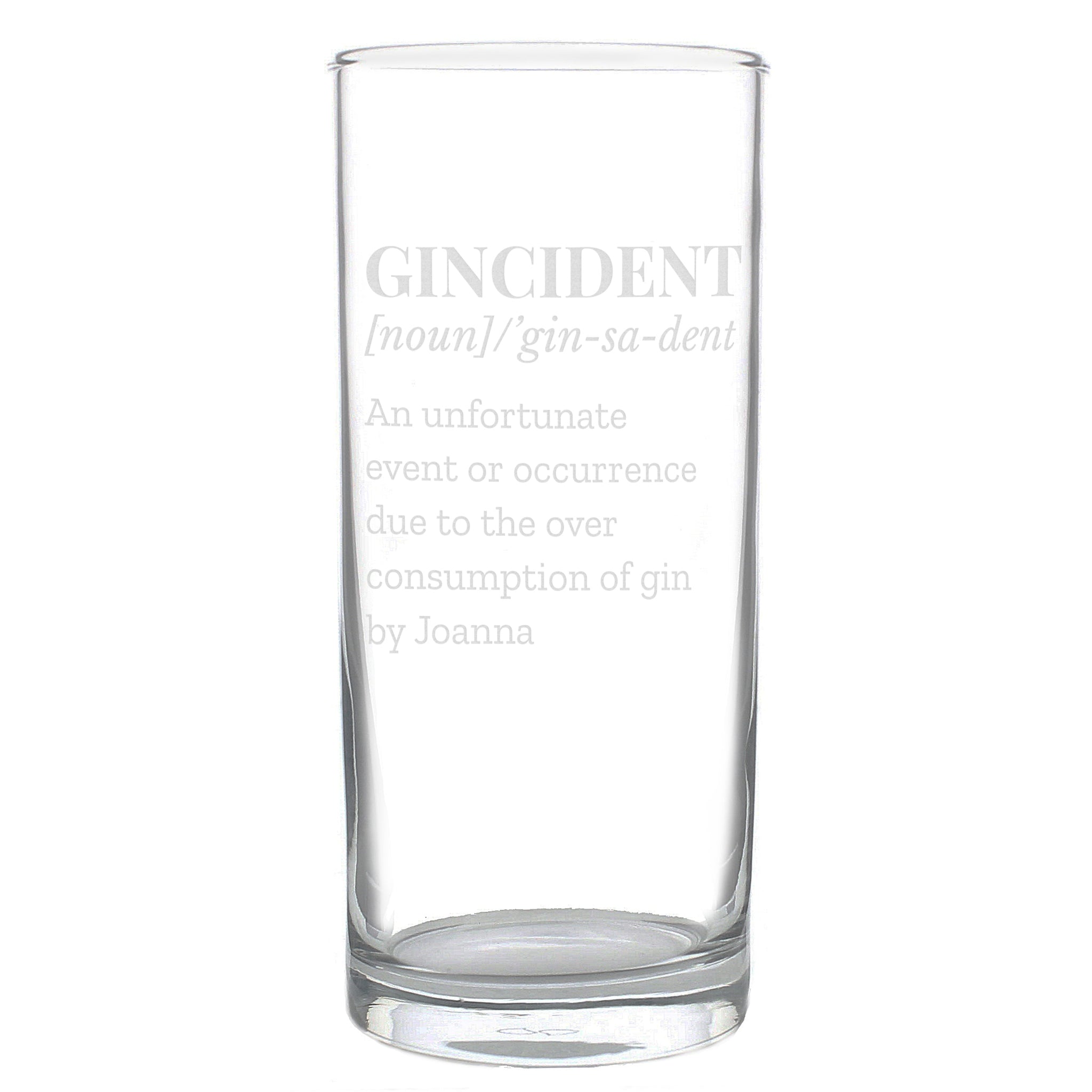 Personalised Gincident Hi Ball Glass: 2 - Highball Glasses By Gift Moments