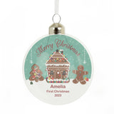 Personalised Gingerbread House Christmas Glass Bauble: 4 - Christmas Baubles By Gift Moments