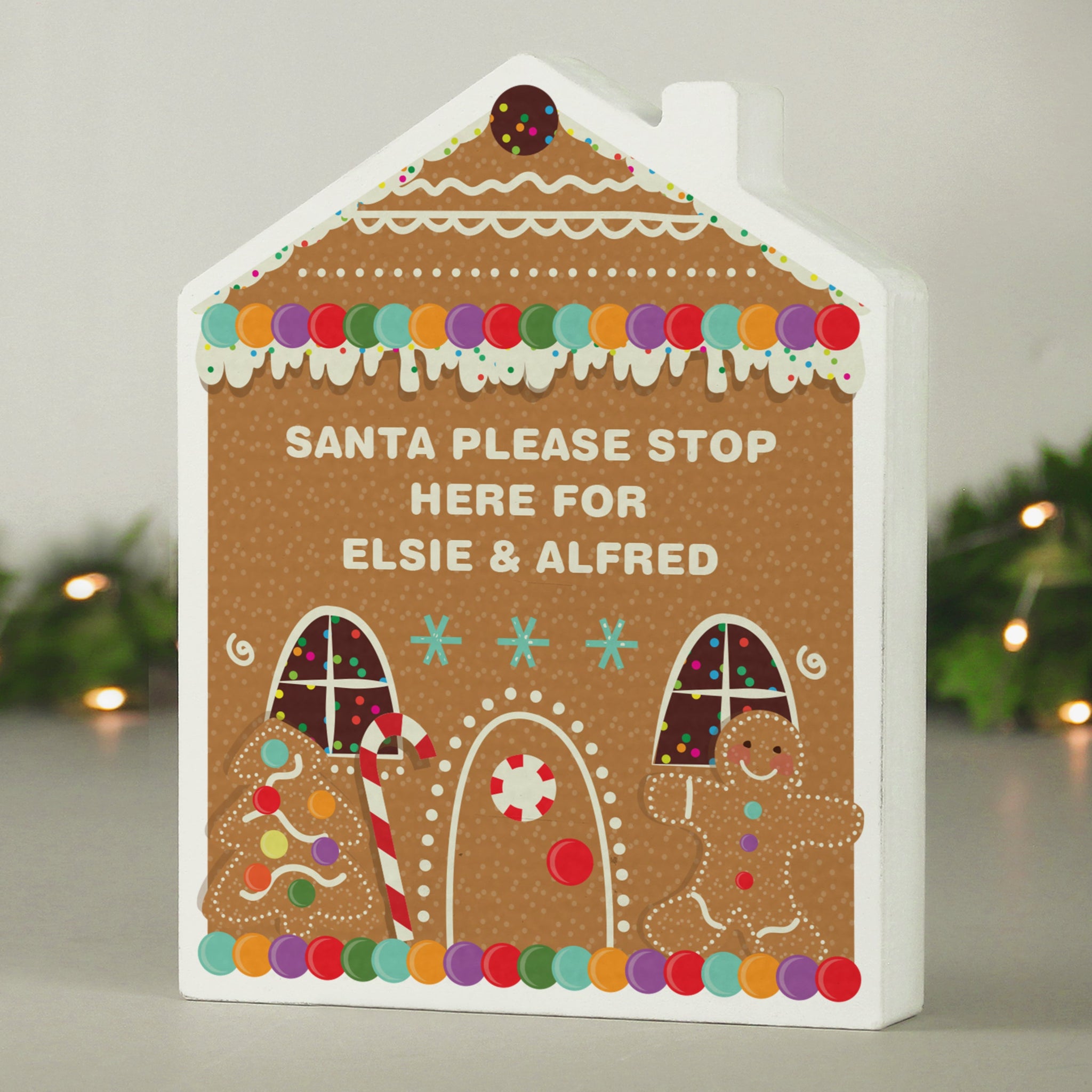 Personalised Gingerbread House Christmas Wooden Ornament: 1 - Christmas Decorations By Gift Moments