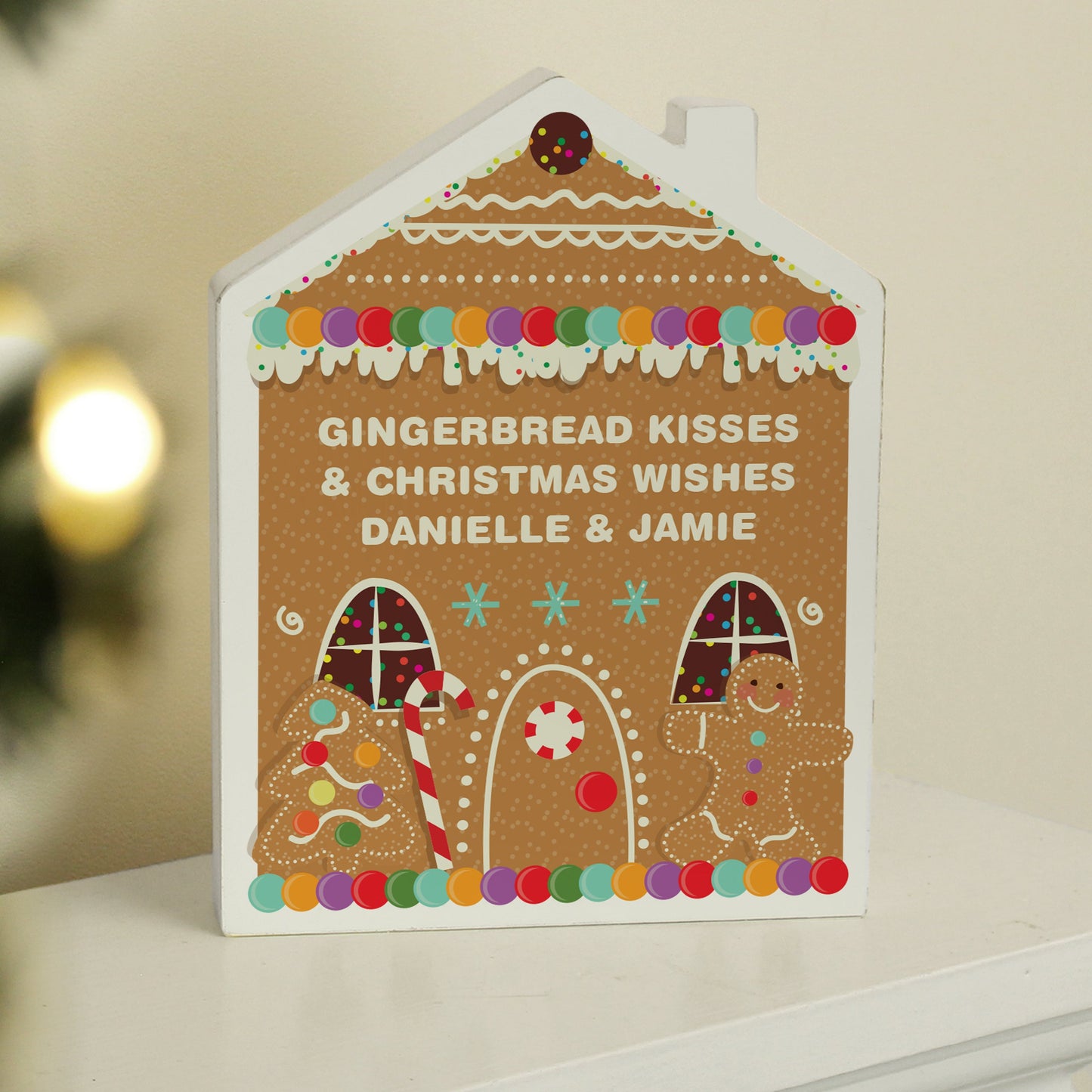 Personalised Gingerbread House Christmas Wooden Ornament: 3 - Christmas Decorations By Gift Moments