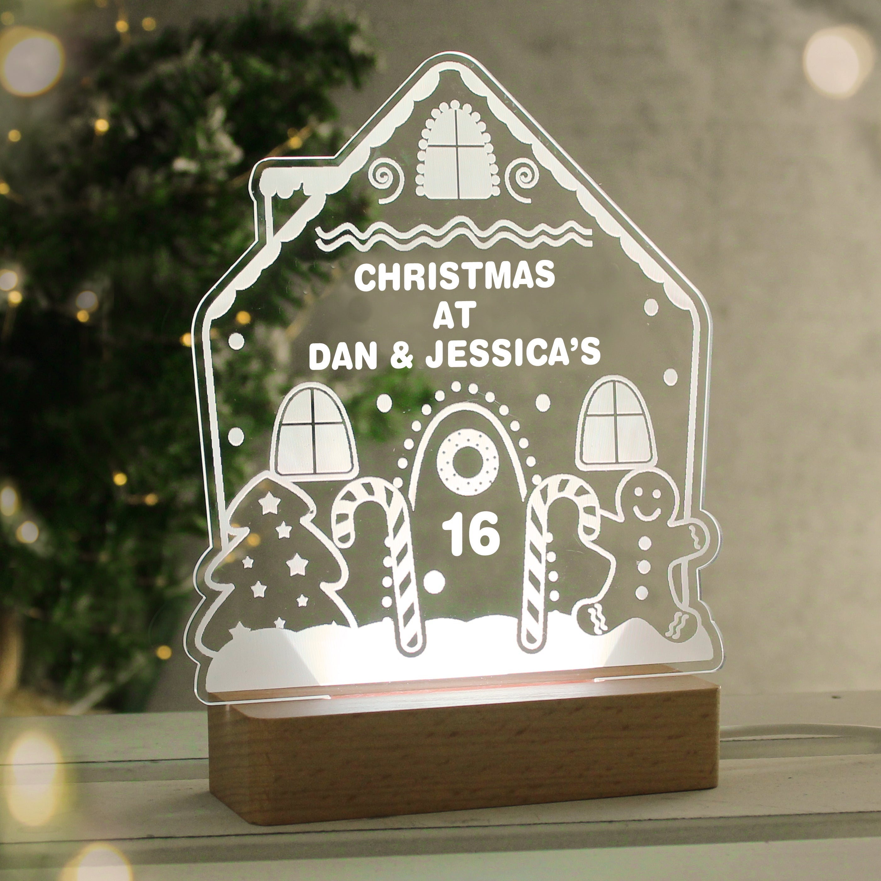 Personalised Gingerbread House LED Light - Shop LED Lighting At Gift Moments - 9