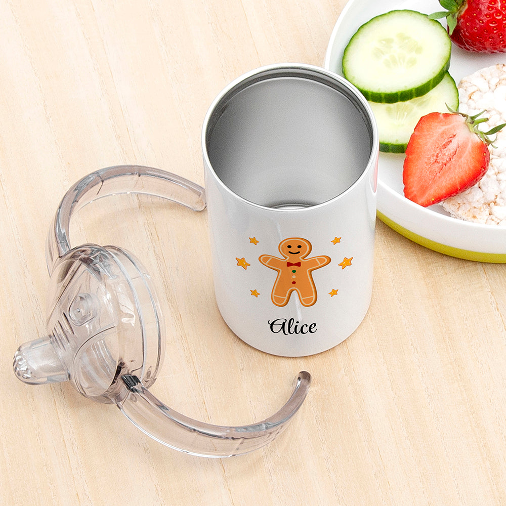 Personalised Gingerbread Kids Sippy Cup: 5 - Kids Bottles By Gift Moments
