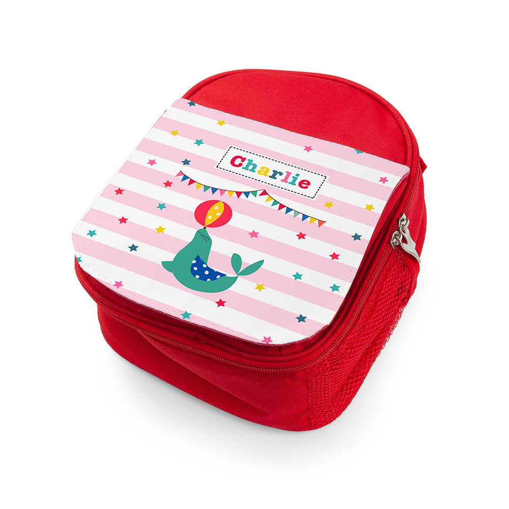 Personalised Girl’s Circus Themed Red Lunch Bags: 9 - Lunch Boxes & Bags By Gift Moments