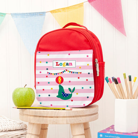 Personalised Red Circus Lunch Bag: 3 - Seal - Lunch Boxes & Bags By Gift Moments