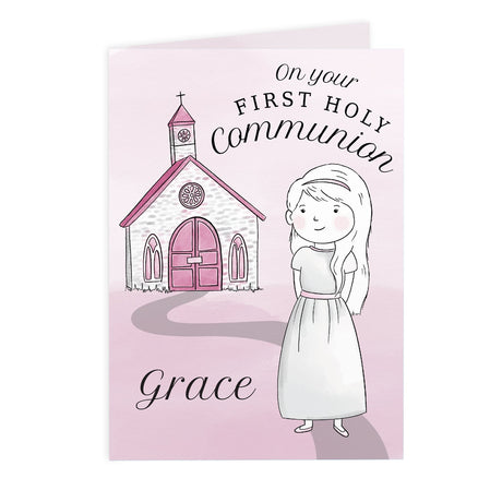 Personalised Girls First Holy Communion Card: 3 - Greeting Cards By Gift Moments