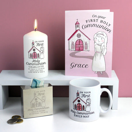 Personalised Girls First Holy Communion Card: 5 - Greeting Cards By Gift Moments