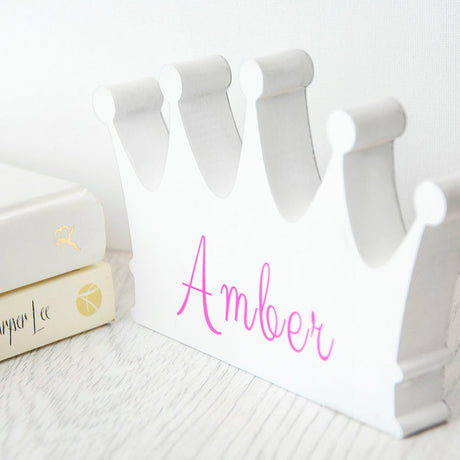 Personalised Girls Wooden Crown Ornament: 4 - Ornaments By Gift Moments