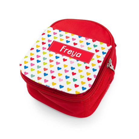 Personalised Red Patterned Lunch Bag for Girls: 7 - Lunch Boxes & Bags By Gift Moments