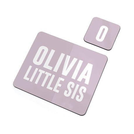 Personalised Girl’s Sis Placemat & Coaster Set: 6 - Placemats By Gift Moments