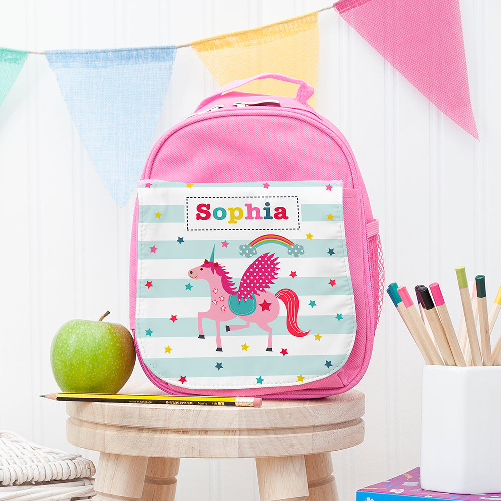 Personalised Girl’s Unicorn Lunch Bags - Pink - Shop Lunch Boxes & Bags At Gift Moments - 1
