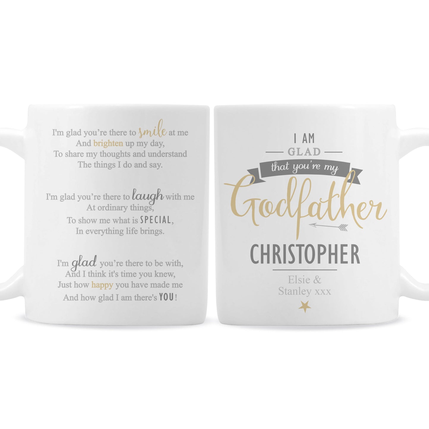 Personalised I Am Glad... Godfather Mug: 6 - Mugs By Gift Moments