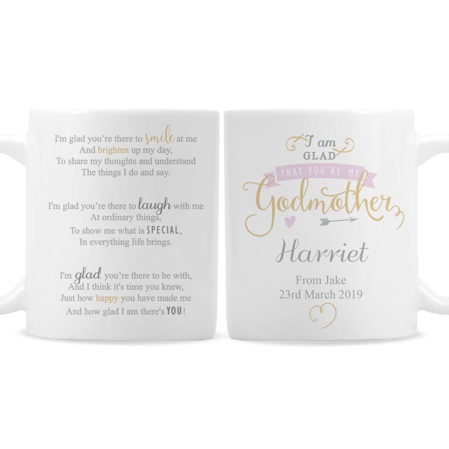 Personalised I Am Glad... Godmother Mug: 4 - Mugs By Gift Moments