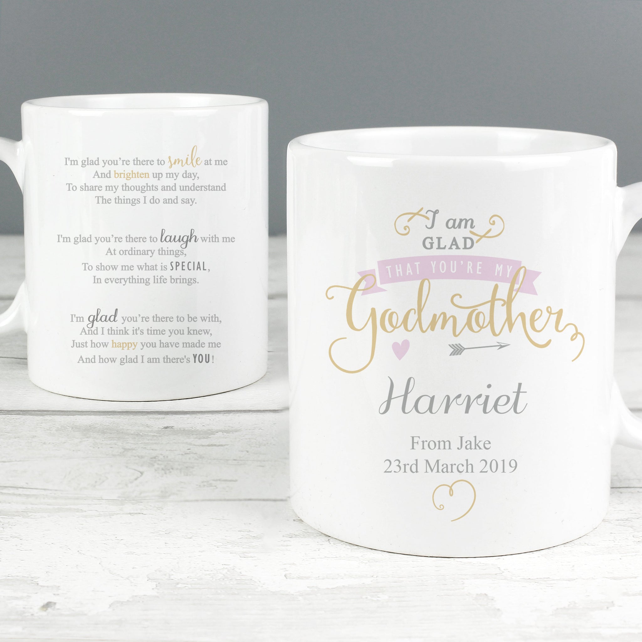 Personalised I Am Glad... Godmother Mug: 5 - Mugs By Gift Moments