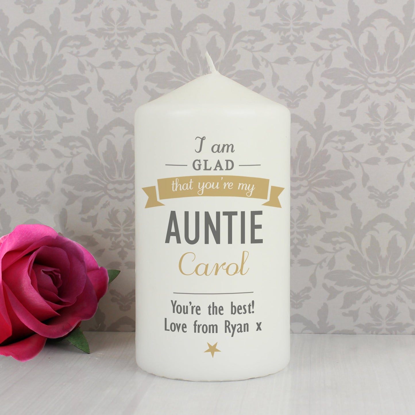 Personalised I Am Glad... Pillar Candle: 1 - Candles By Gift Moments