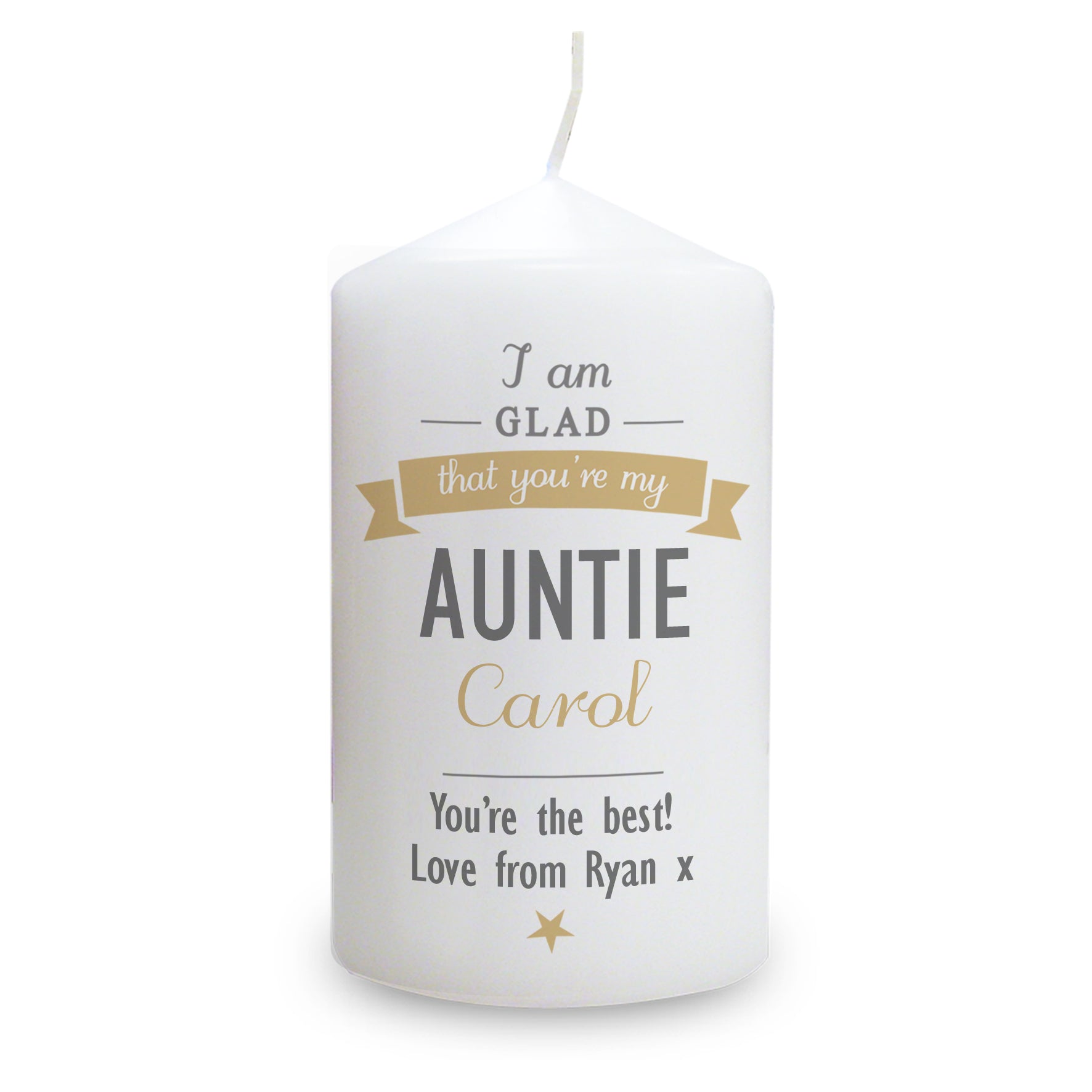 Personalised I Am Glad... Pillar Candle: 3 - Candles By Gift Moments