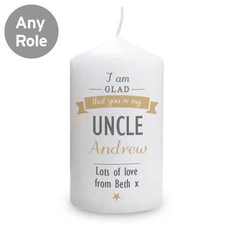 Personalised I Am Glad... Pillar Candle: 5 - Candles By Gift Moments