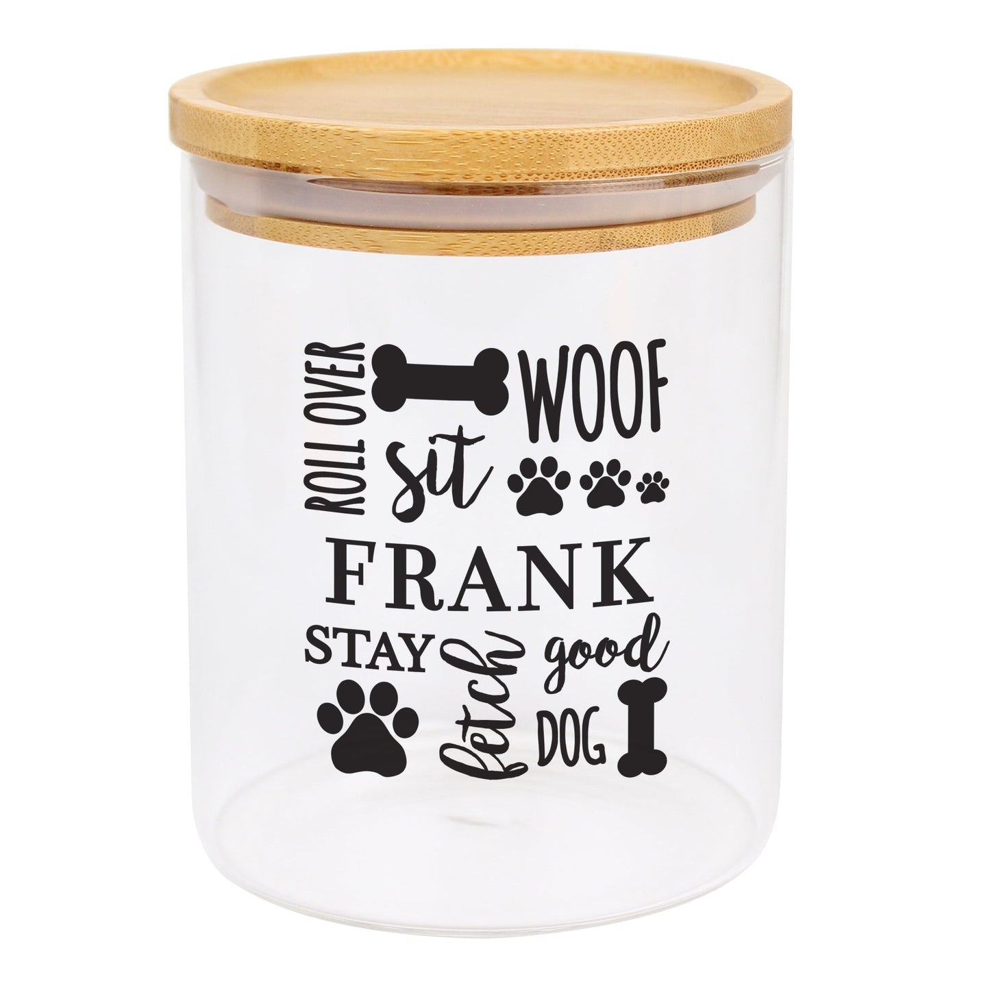 Personalised Glass Dog Treat Jar with Bamboo Lid: 5 - Pet Products By Gift Moments