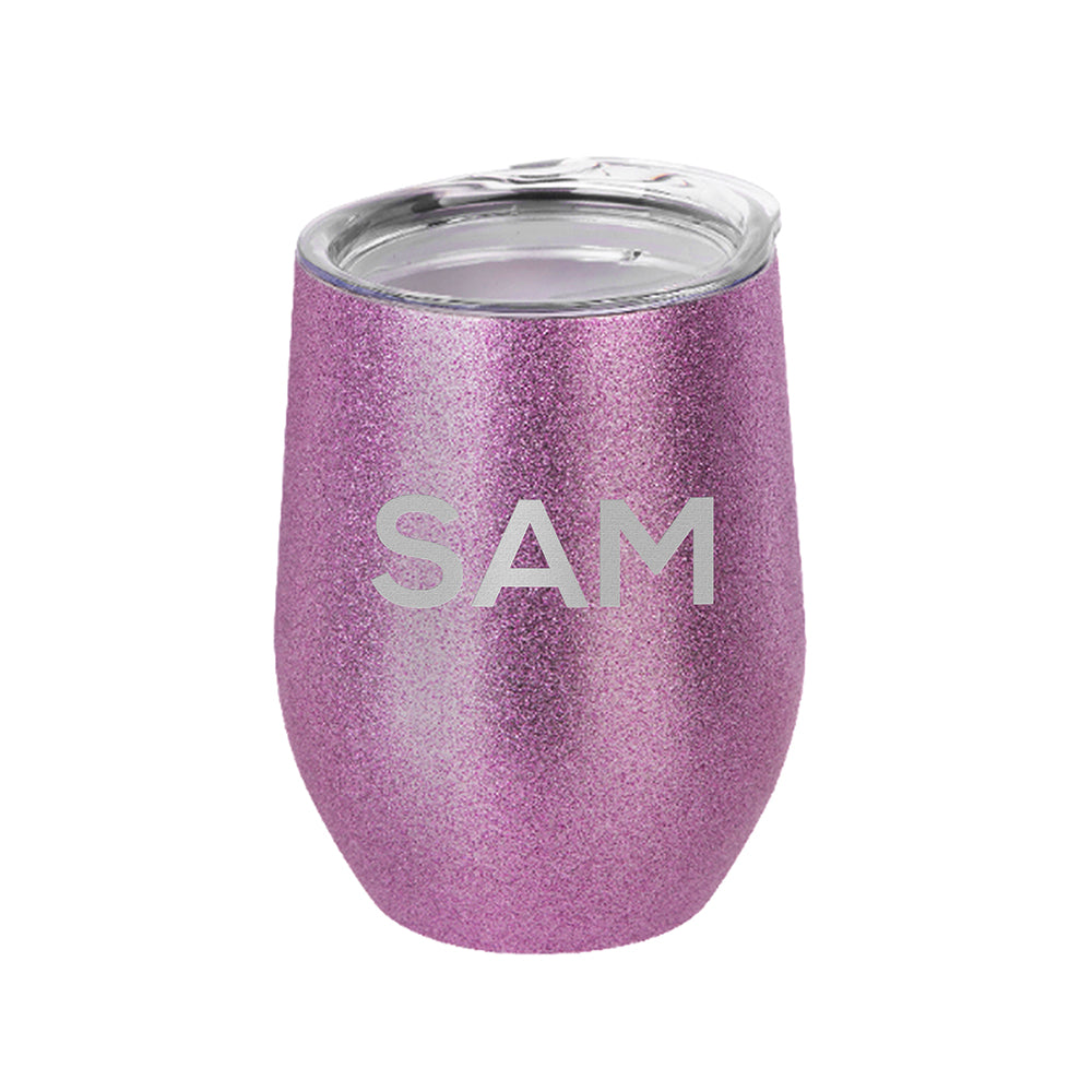 Personalised Glitter Stemless Wine Tumblers: 2 - Tumblers By Gift Moments