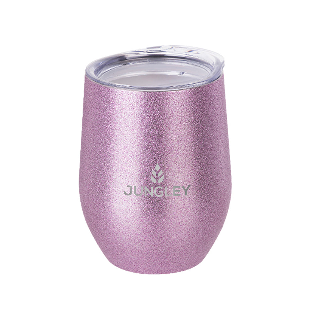 Personalised Glitter Stemless Wine Tumblers: 6 - Pink - Tumblers By Gift Moments