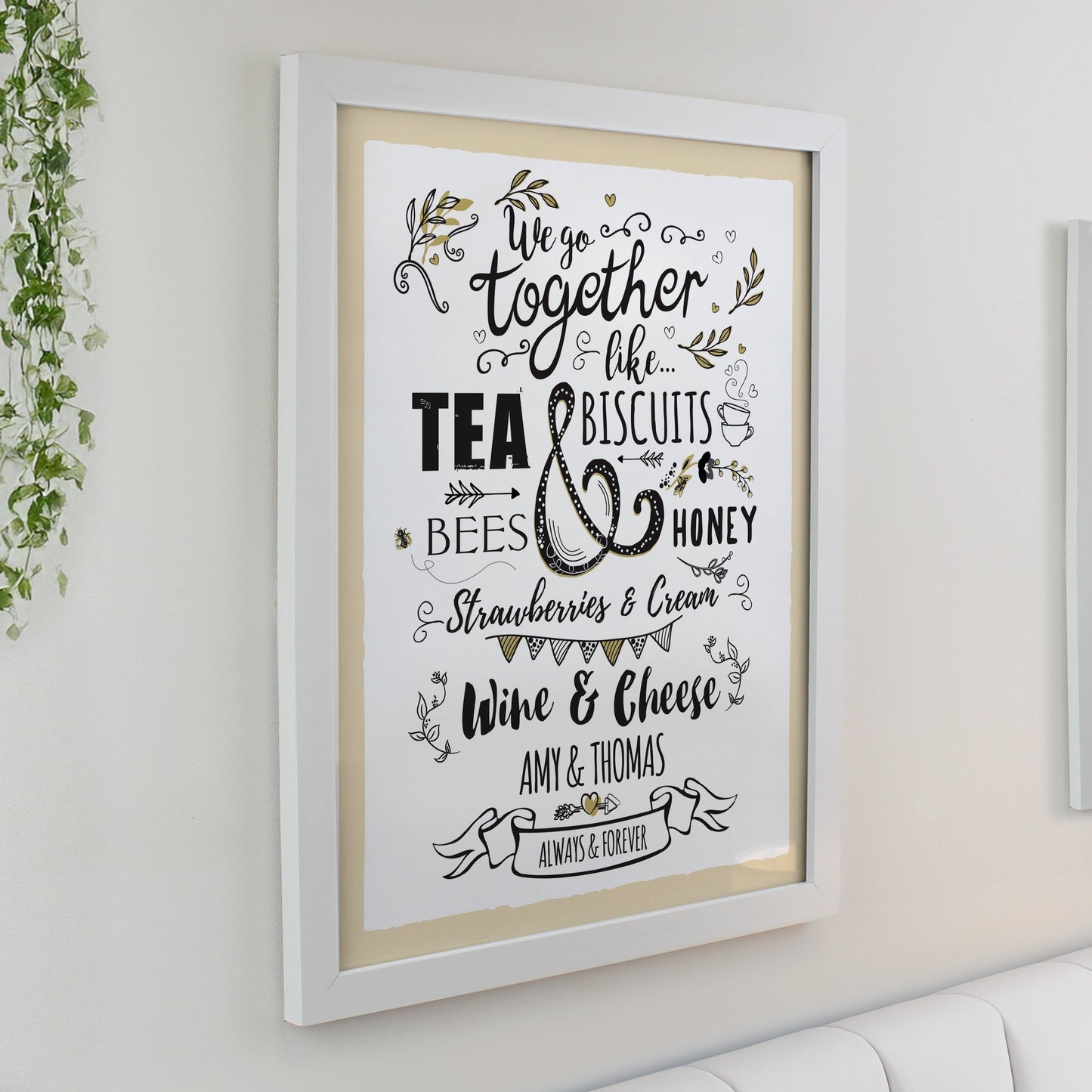 Personalised We Go Together Like Framed Prints: 6 - Framed Prints By Gift Moments