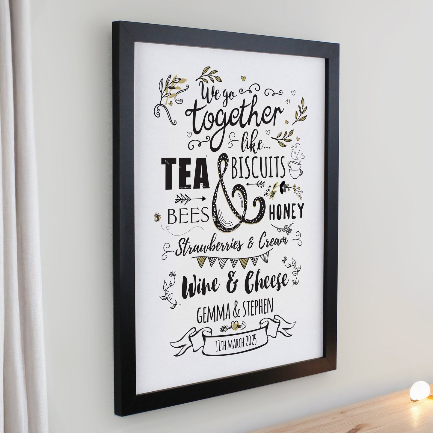 Personalised We Go Together Like Framed Prints: 5 - Framed Prints By Gift Moments