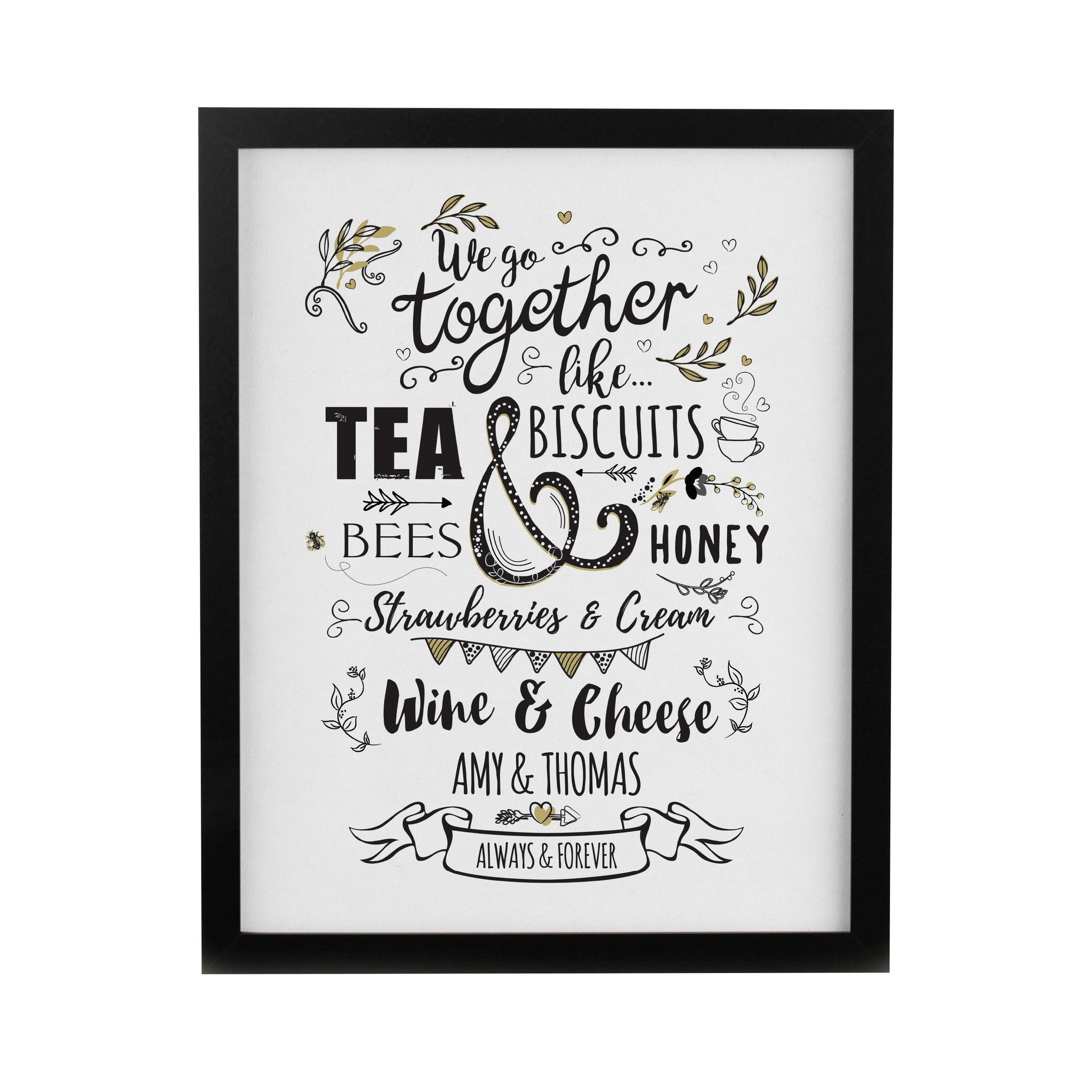Personalised We Go Together Like Framed Prints: 8 - Framed Prints By Gift Moments