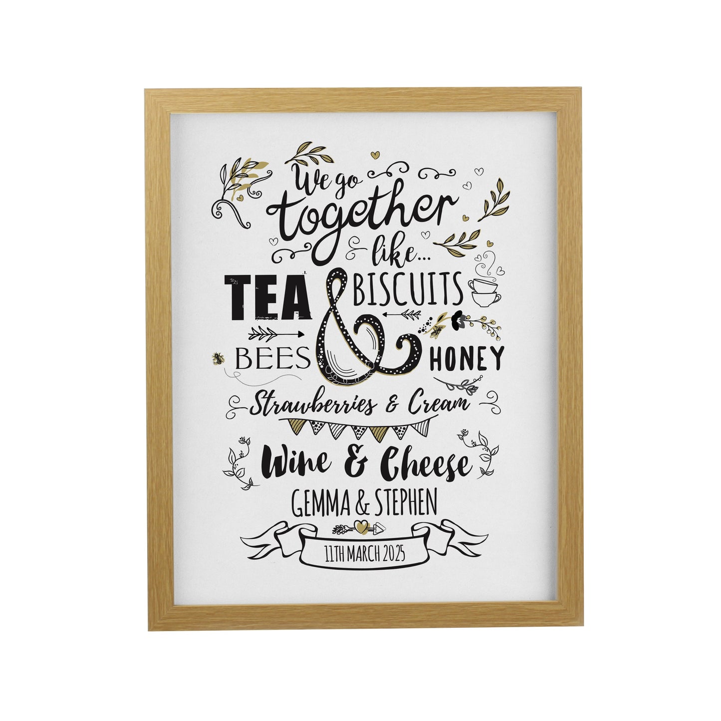 Personalised We Go Together Like Framed Prints: 7 - Framed Prints By Gift Moments