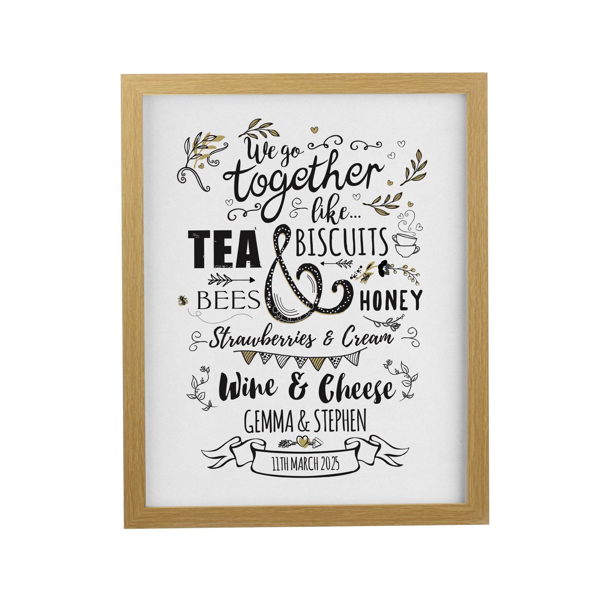 Personalised We Go Together Like Framed Prints: 7 - Framed Prints By Gift Moments