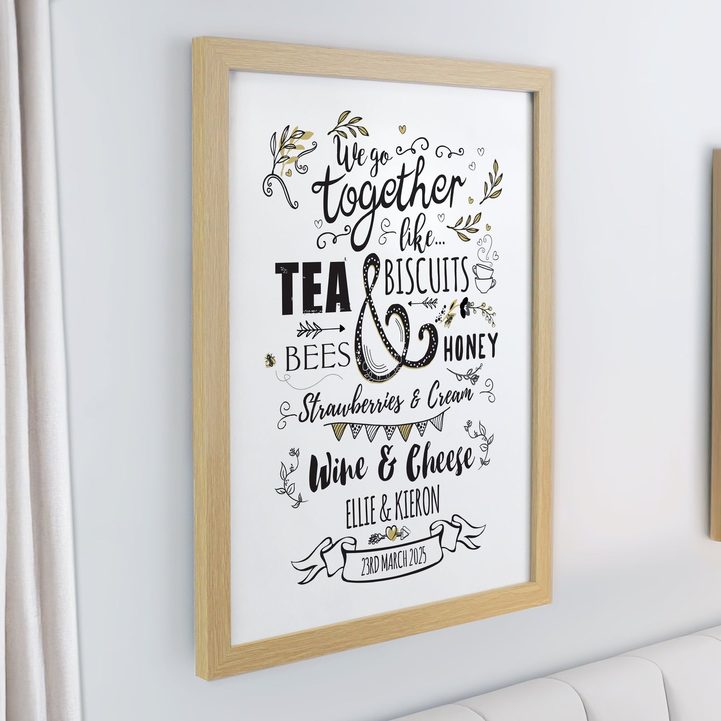 Personalised We Go Together Like Framed Prints: 4 - Framed Prints By Gift Moments