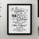 Personalised We Go Together Like Framed Prints: 2 - Black - Framed Prints By Gift Moments