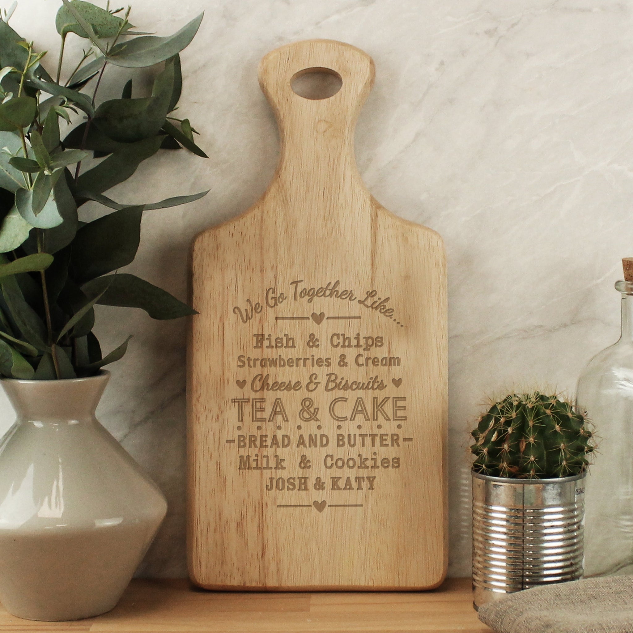 Personalised We Go Together Wooden Paddle Board: 3 - Chopping Boards By Gift Moments