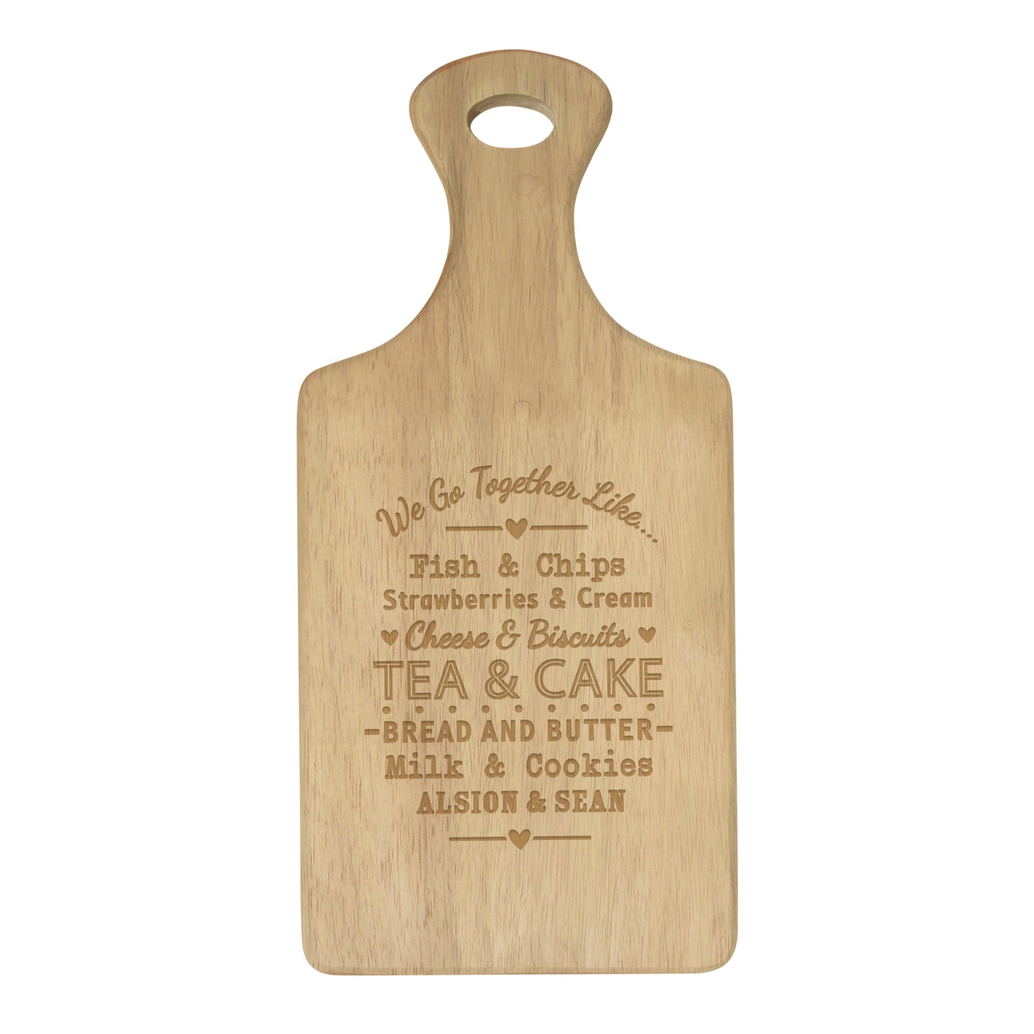 Personalised We Go Together Wooden Paddle Board: 5 - Chopping Boards By Gift Moments