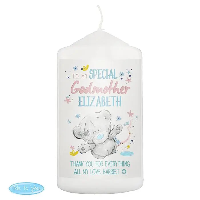 Personalised Me to You Godmother Pillar Candle: 3 - Candles By Gift Moments