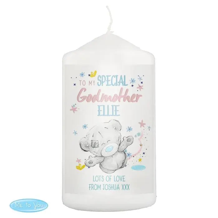 Personalised Me to You Godmother Pillar Candle: 5 - Candles By Gift Moments