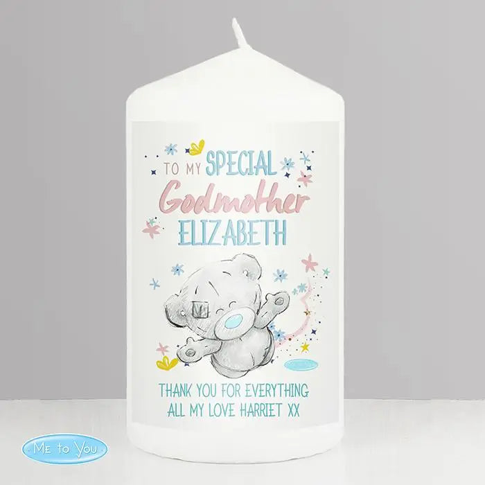 Personalised Me to You Godmother Pillar Candle: 1 - Candles By Gift Moments