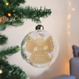 Personalised Gold Angel Glass Bauble: 1 - Christmas Baubles By Gift Moments